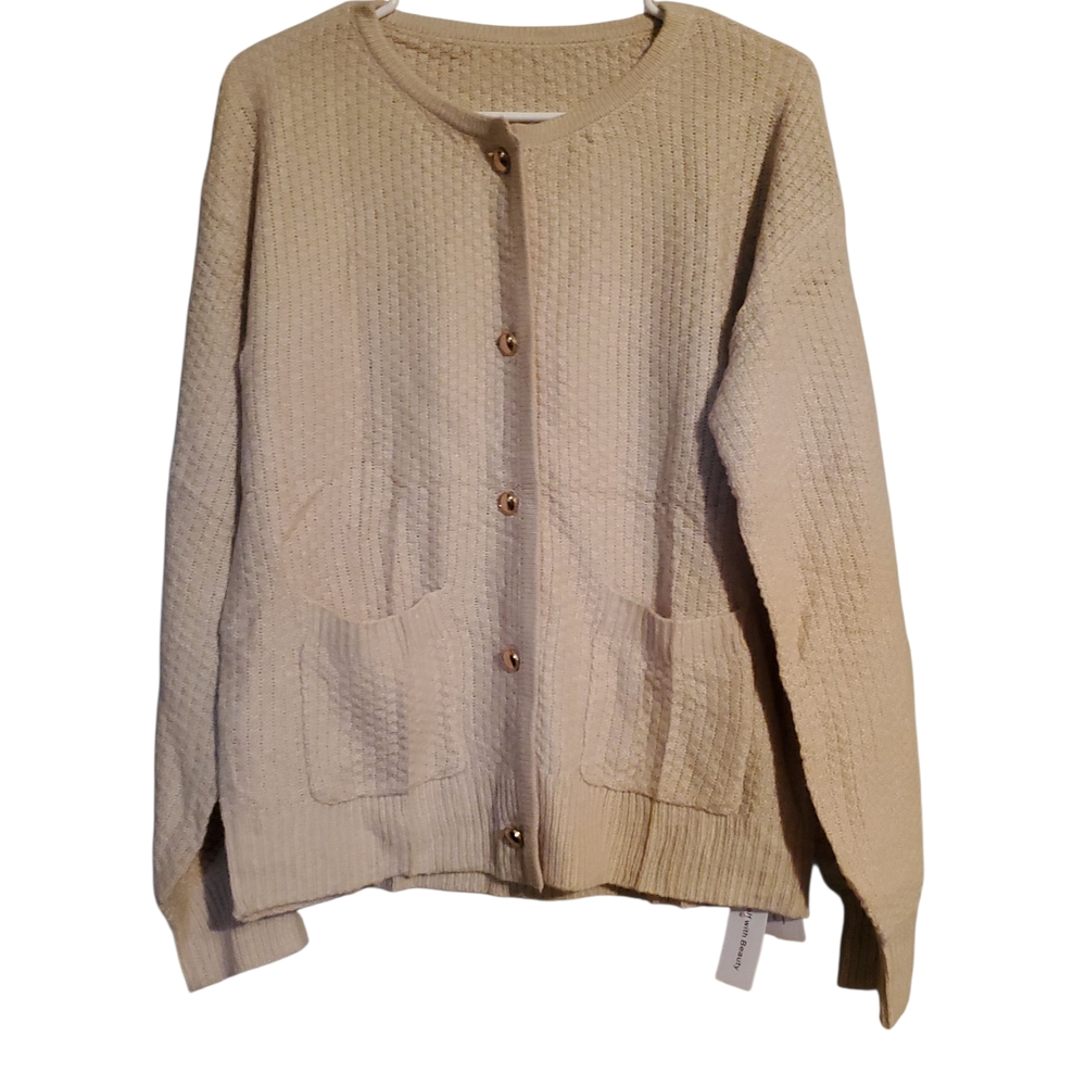 Elegant Beige Cardigan Sweater